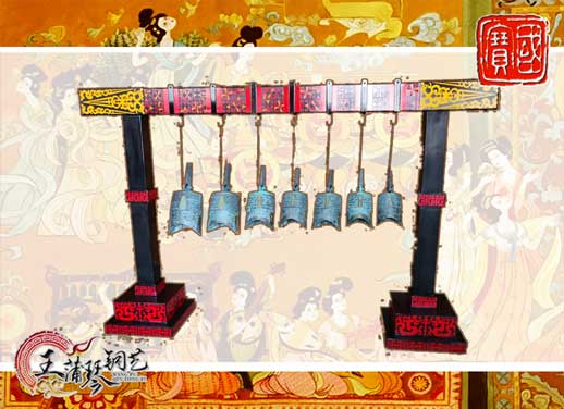 7件編鐘，觀賞裝飾編鐘，可發(fā)音編鐘