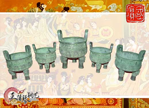 銅鼎，銅五鼎，中國(guó)鼎，佛像用鼎